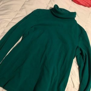 blue green turtle neck